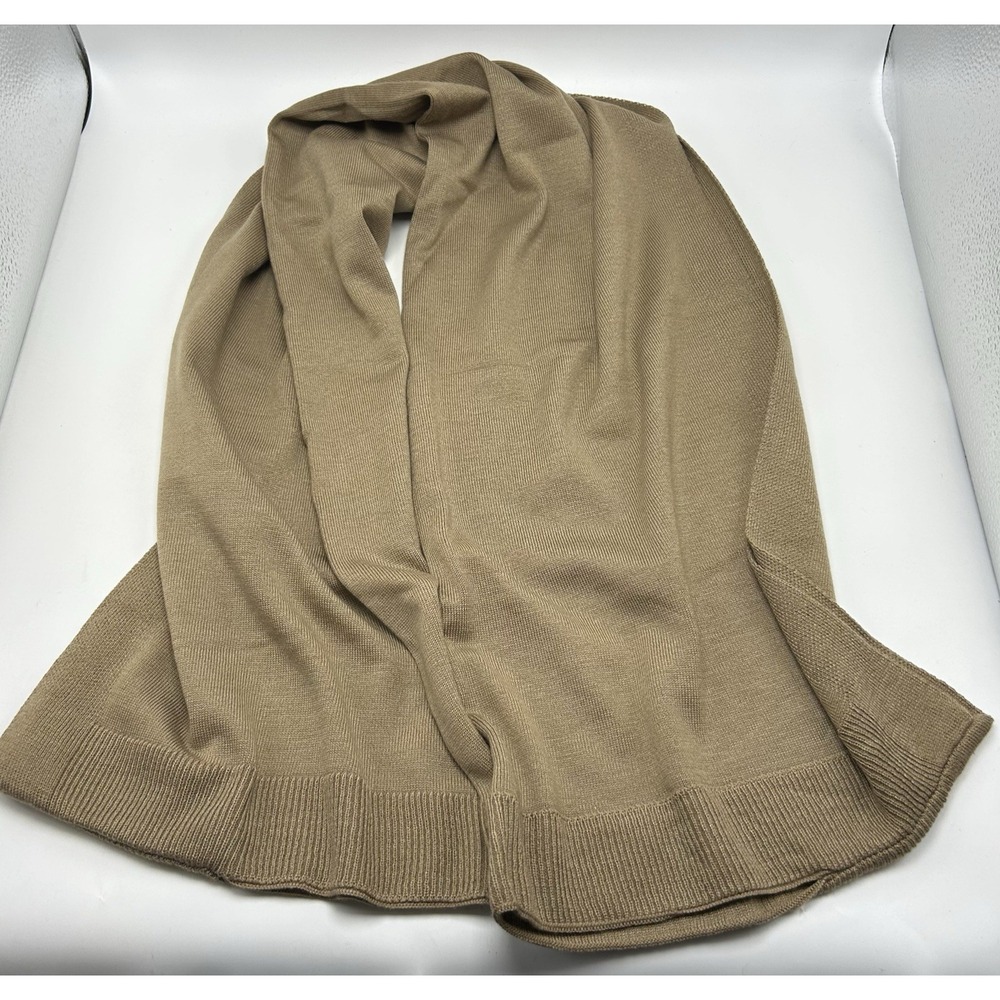 Beige Winter Scarf Wrap One Size Hands Through Capsule Minimalist Warm Cozy